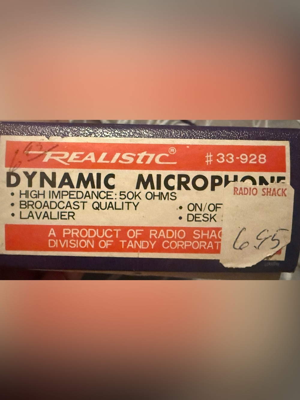 Vintage Realistic Dynamic Microphone with Box